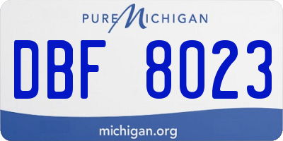 MI license plate DBF8023