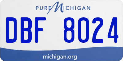 MI license plate DBF8024