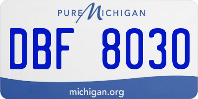 MI license plate DBF8030