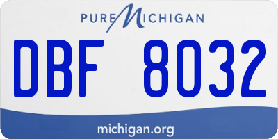MI license plate DBF8032
