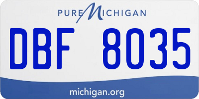 MI license plate DBF8035
