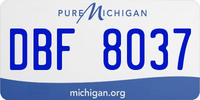 MI license plate DBF8037