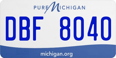 MI license plate DBF8040
