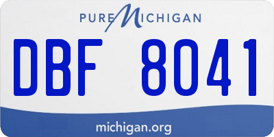 MI license plate DBF8041