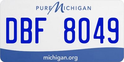 MI license plate DBF8049
