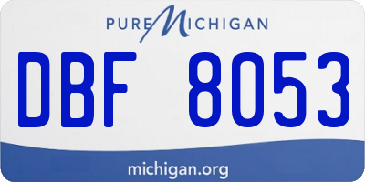 MI license plate DBF8053