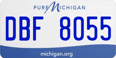 MI license plate DBF8055