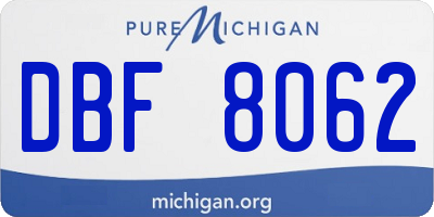 MI license plate DBF8062
