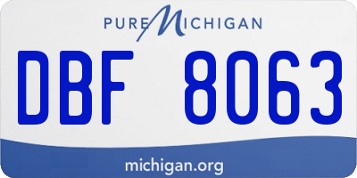 MI license plate DBF8063