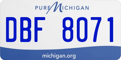 MI license plate DBF8071