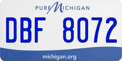 MI license plate DBF8072