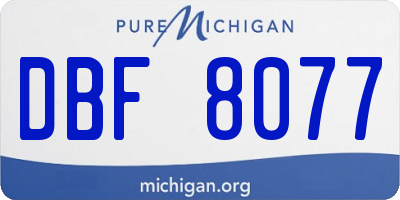 MI license plate DBF8077