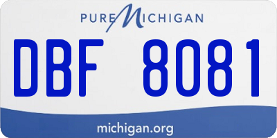 MI license plate DBF8081