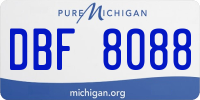MI license plate DBF8088