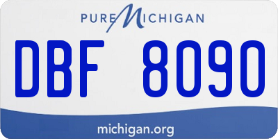 MI license plate DBF8090