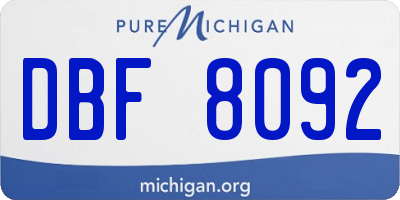 MI license plate DBF8092