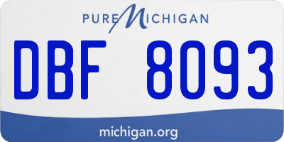 MI license plate DBF8093