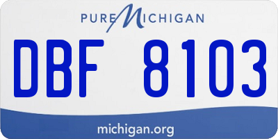 MI license plate DBF8103