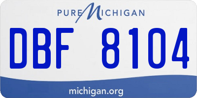 MI license plate DBF8104