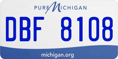 MI license plate DBF8108