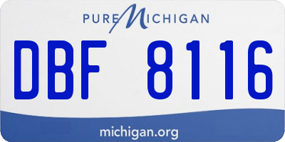 MI license plate DBF8116