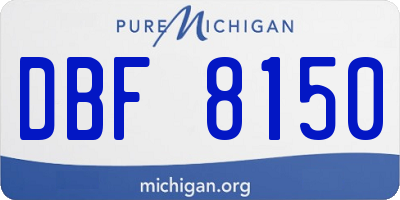 MI license plate DBF8150