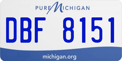 MI license plate DBF8151