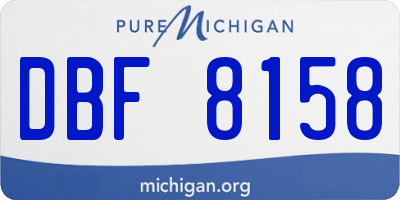 MI license plate DBF8158