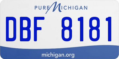 MI license plate DBF8181