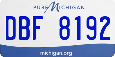 MI license plate DBF8192