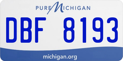 MI license plate DBF8193