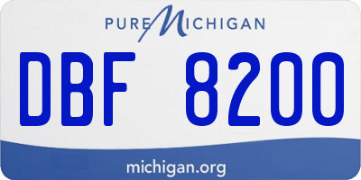 MI license plate DBF8200