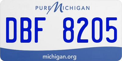 MI license plate DBF8205