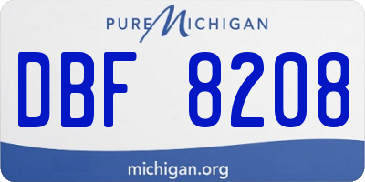MI license plate DBF8208