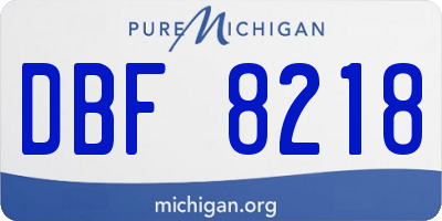 MI license plate DBF8218