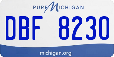 MI license plate DBF8230