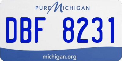 MI license plate DBF8231