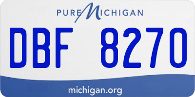 MI license plate DBF8270