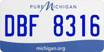 MI license plate DBF8316