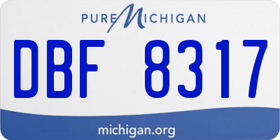 MI license plate DBF8317