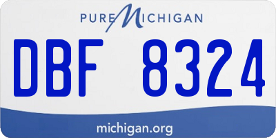 MI license plate DBF8324