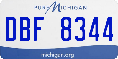MI license plate DBF8344