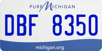 MI license plate DBF8350