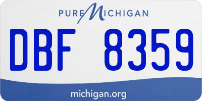MI license plate DBF8359