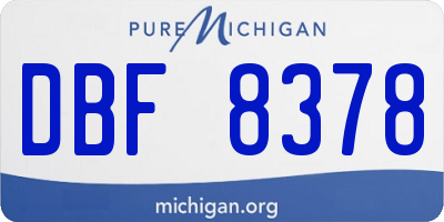 MI license plate DBF8378