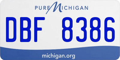 MI license plate DBF8386