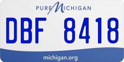 MI license plate DBF8418