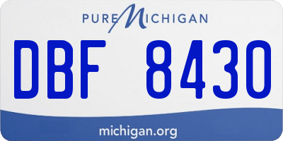 MI license plate DBF8430