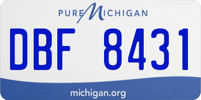 MI license plate DBF8431