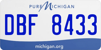 MI license plate DBF8433